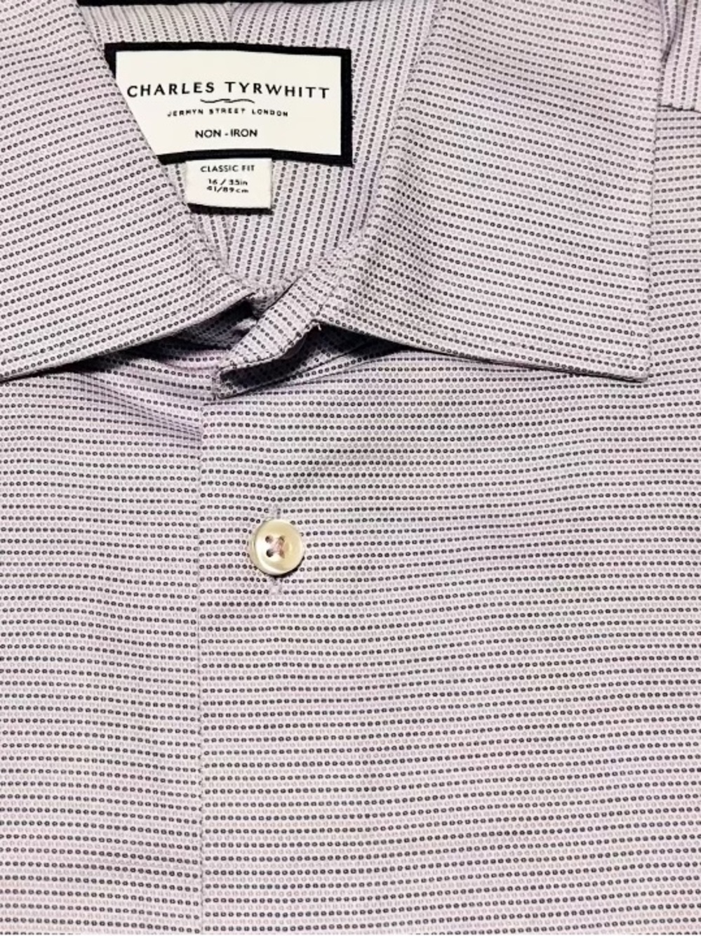Charles Tyrwhitt Light Blue Check Micro-Pattern Dress Shirt - Picture 2 of 2